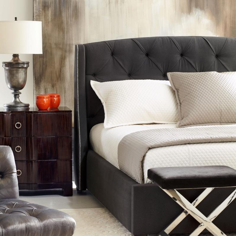 Bernhardt Interiors Beds King Jordan Fabric Upholstered Button Tufted